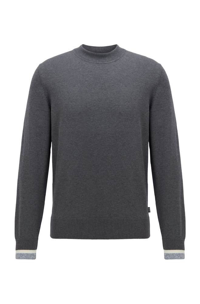 Hugo Boss Bomull sweater Grå | W76H9KwZ