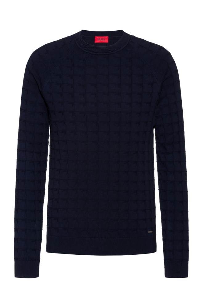 Hugo Boss Bomull sweater Mørke Blå | 5PixwVRV