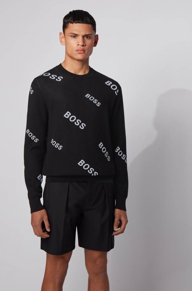 Hugo Boss Bomull sweater Svarte | tfQpJaTv