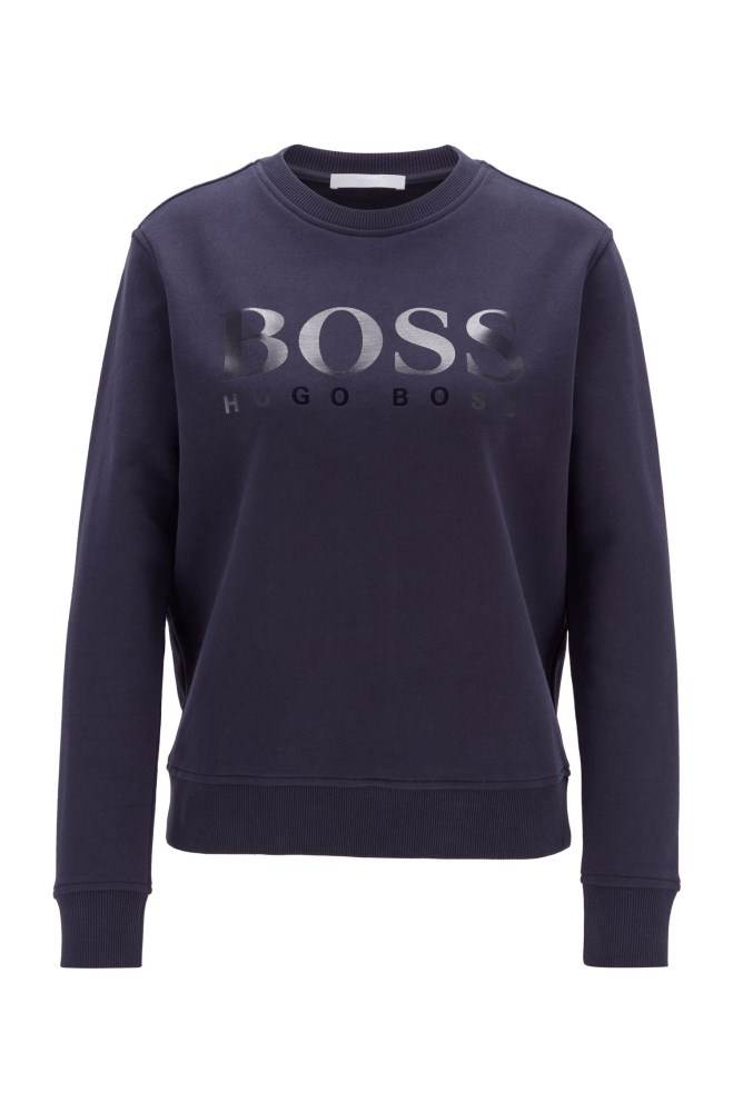 Hugo Boss Bomull-terry sweatshirt Lyse Blå | 1j0nR3sl