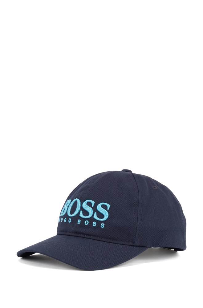 Hugo Boss Bomull-twill cap Mørke Blå | QTnawZeU