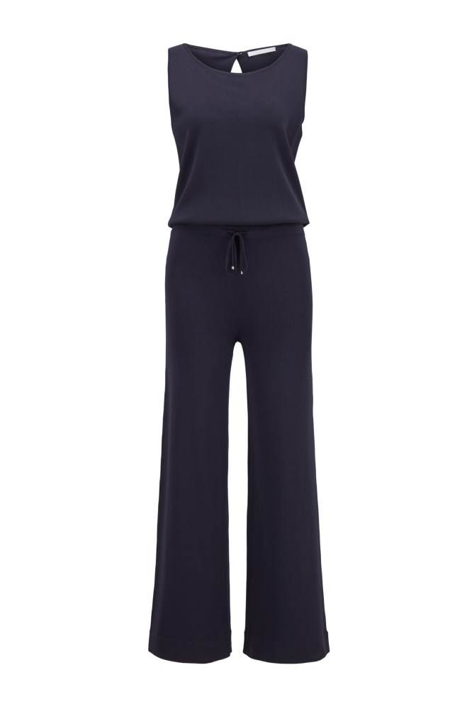 Hugo Boss Brede-leg sleeveless jumpsuit Mørke Blå | CDh77Y64