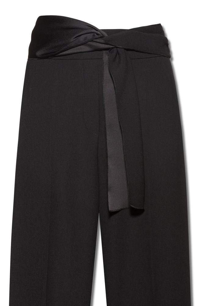 Hugo Boss Brede-leg trousers Svarte | Rp5FwSnc