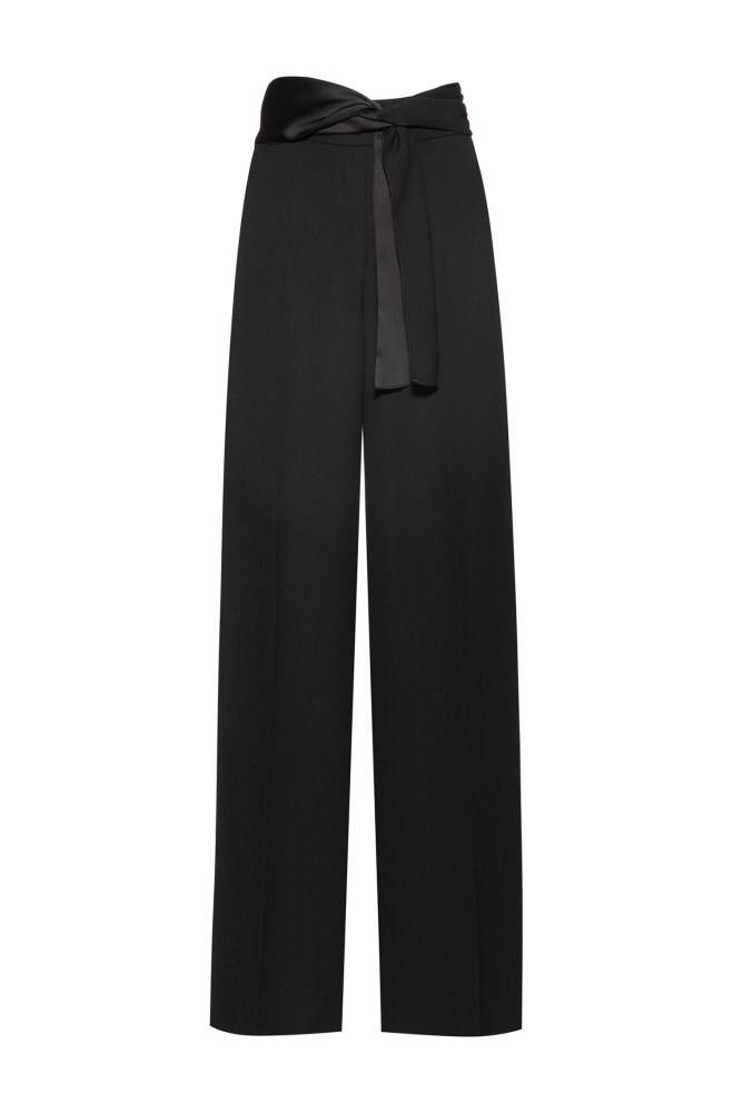 Hugo Boss Brede-leg trousers Svarte | Rp5FwSnc