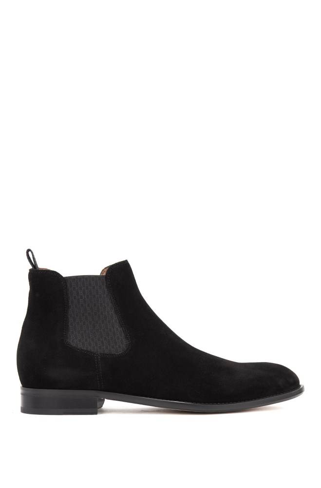 Hugo Boss Calf-suede Chelsea boots Svarte | 3GPGyBK0