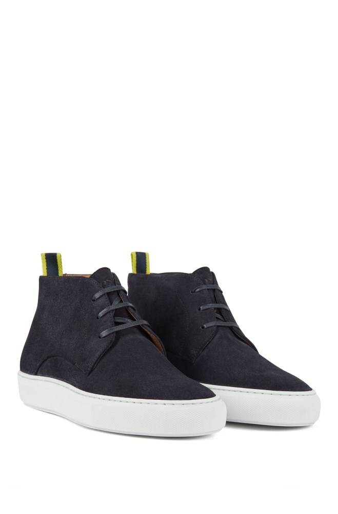 Hugo Boss Calf-suede desert boots Mørke Blå | r1qgwpMK