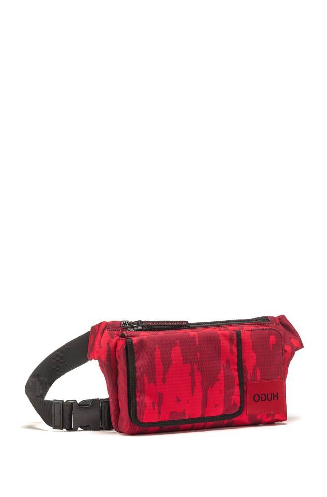 Hugo Boss Camouflage-print belt bag Mørke Rød | XVwFtKQl