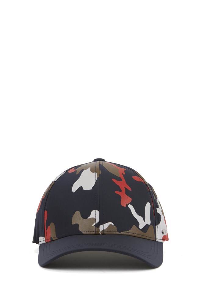 Hugo Boss Camouflage-print cap Mørke Blå | JWIumCA5