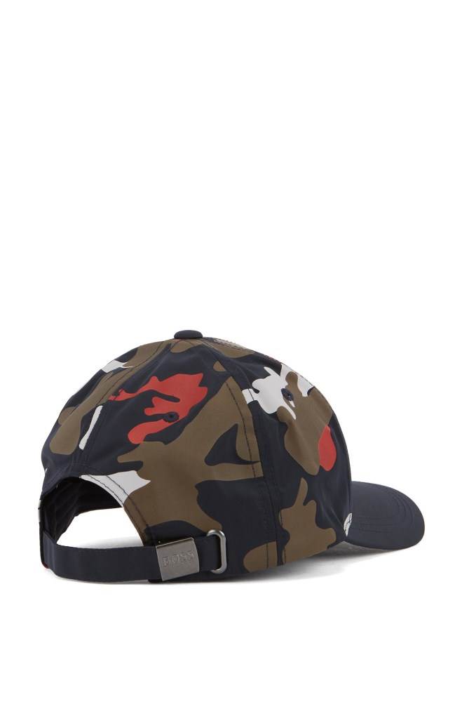 Hugo Boss Camouflage-print cap Mørke Blå | JWIumCA5