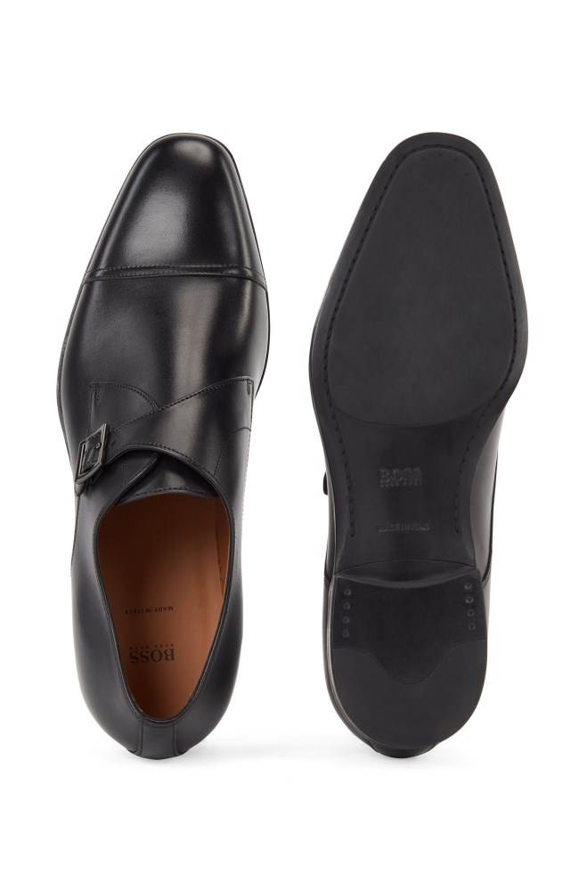 Hugo Boss Cap-toe monk shoes Svarte | mKec07Jc