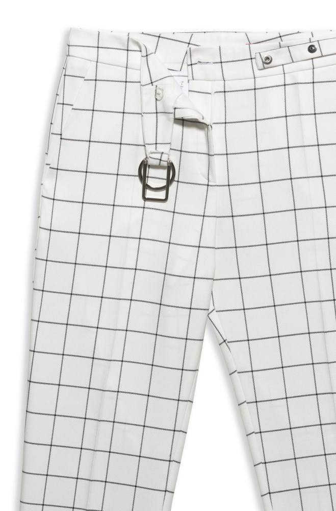 Hugo Boss Checked regular-fit trousers Natural | k8obj7dY