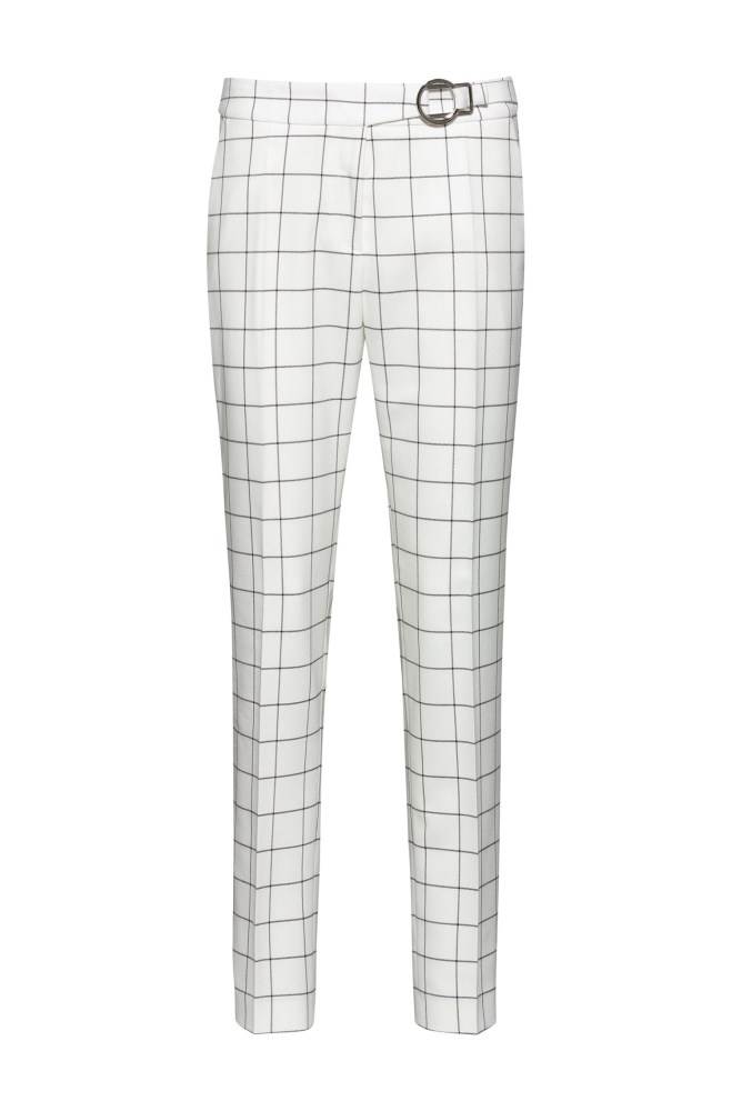 Hugo Boss Checked regular-fit trousers Natural | k8obj7dY