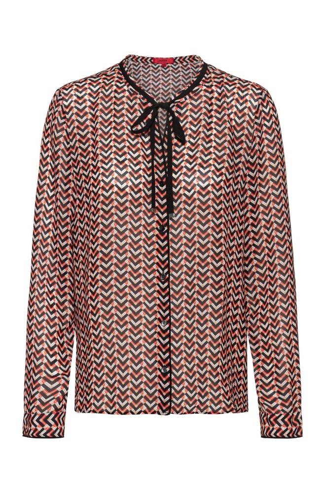 Hugo Boss Chiffon blouse Patterned | QAcgrL56