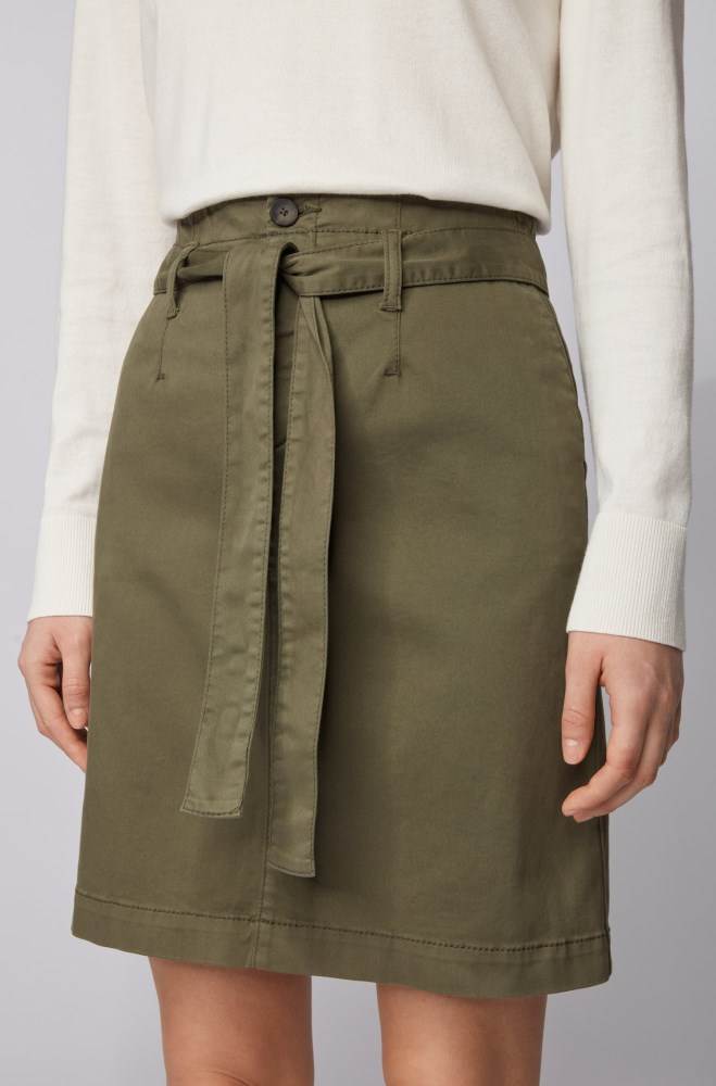 Hugo Boss Chino skirt Khaki | QlFWn0ha