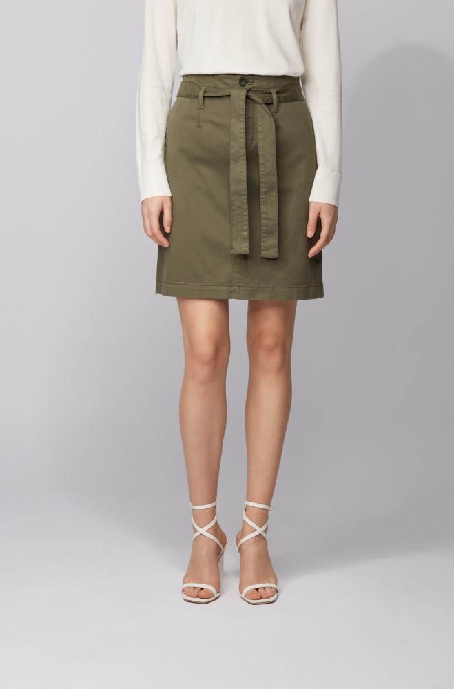 Hugo Boss Chino skirt Khaki | QlFWn0ha