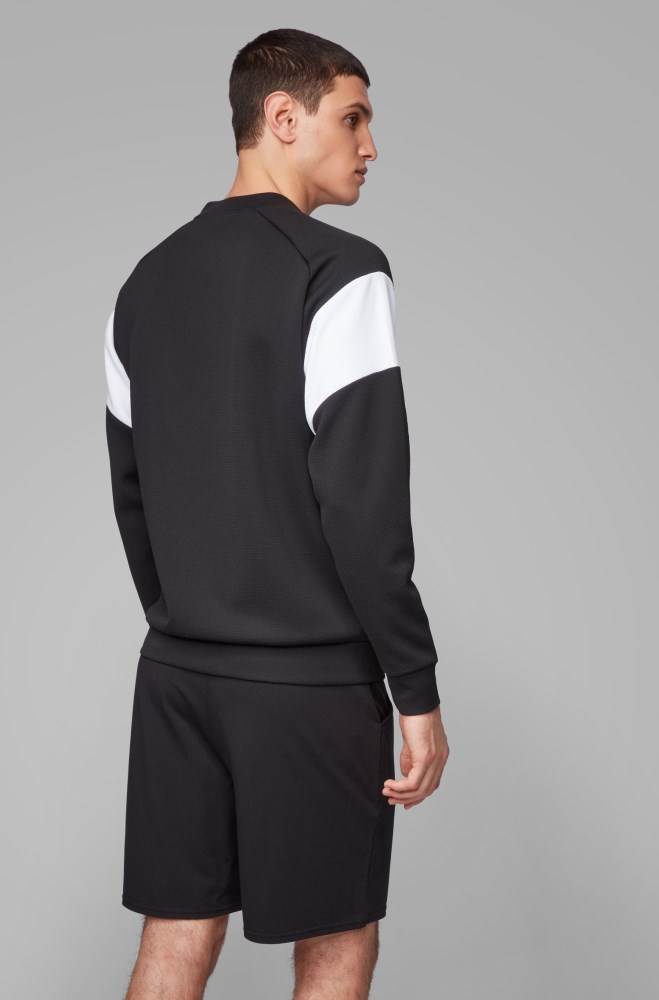 Hugo Boss College-style loungewear jacket Svarte | zNWOpLKe