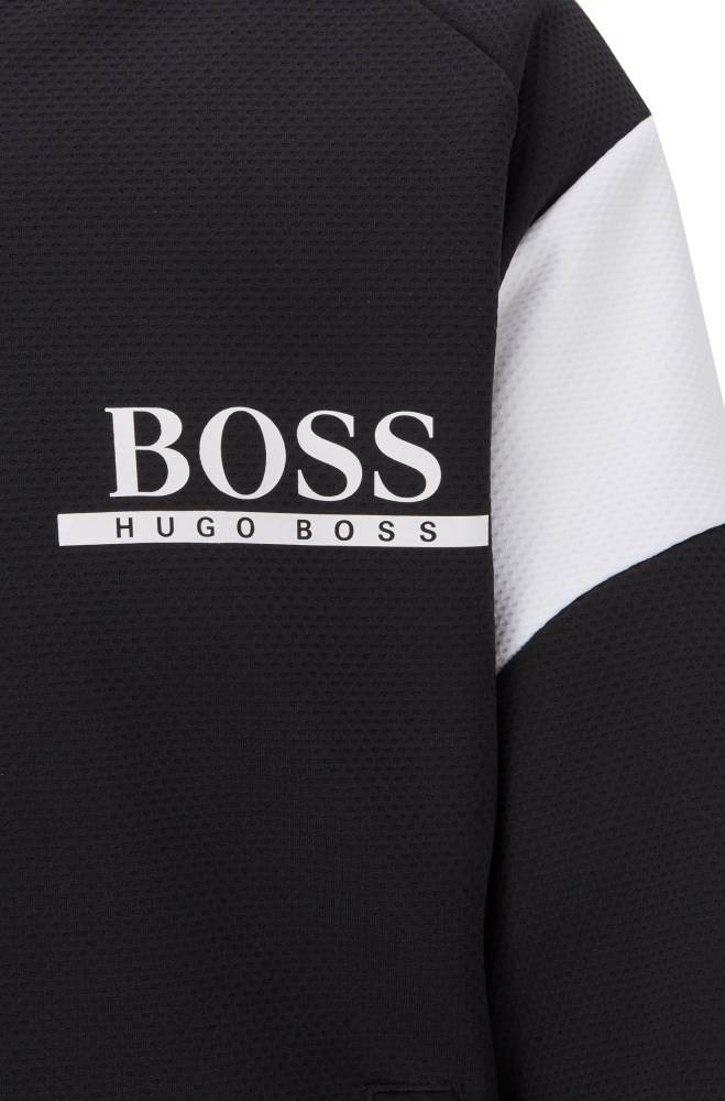 Hugo Boss College-style loungewear jacket Svarte | zNWOpLKe