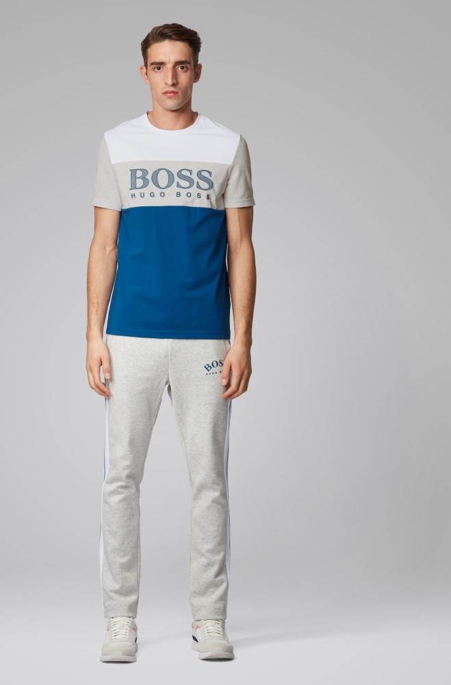 Hugo Boss Colour-block T-shirt Blå | objwNRoA