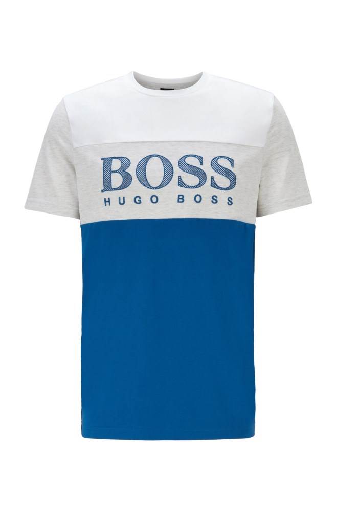 Hugo Boss Colour-block T-shirt Blå | objwNRoA