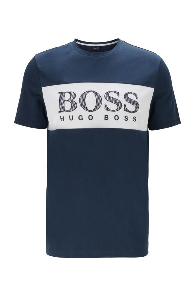 Hugo Boss Colour-block T-shirt Mørke Blå | BTvNOAzP