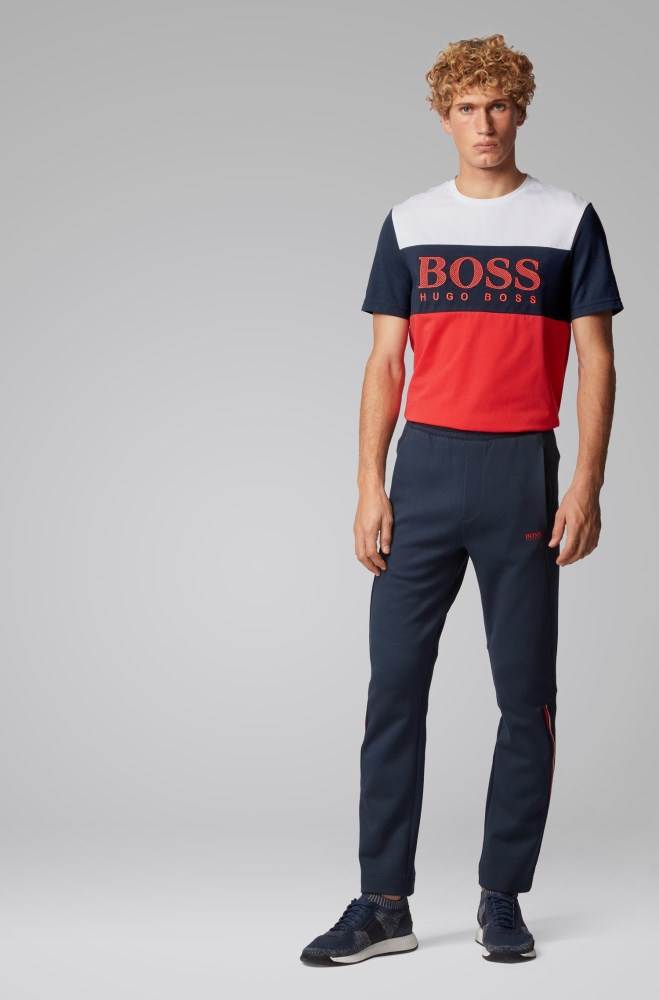 Hugo Boss Colour-block T-shirt Rød | CMclqX0L