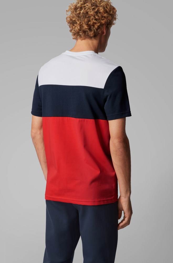 Hugo Boss Colour-block T-shirt Rød | CMclqX0L