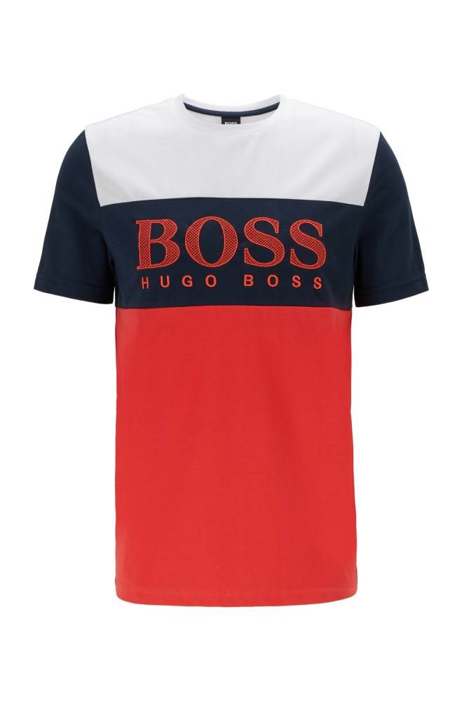 Hugo Boss Colour-block T-shirt Rød | CMclqX0L