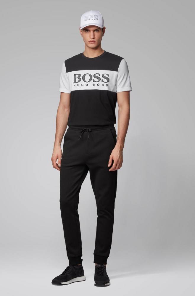 Hugo Boss Colour-block T-shirt Svarte | 5CCWQl6l