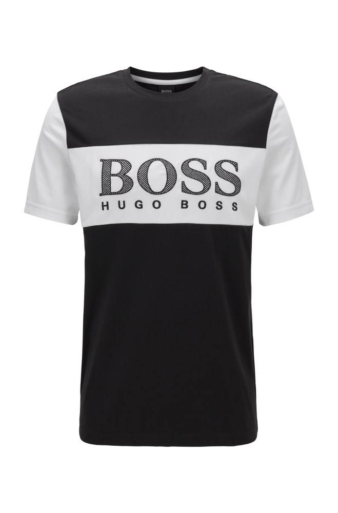 Hugo Boss Colour-block T-shirt Svarte | 5CCWQl6l