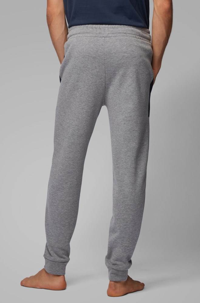 Hugo Boss Colour-block fleece loungewear trousers Mørke Blå | fn9EoZFm