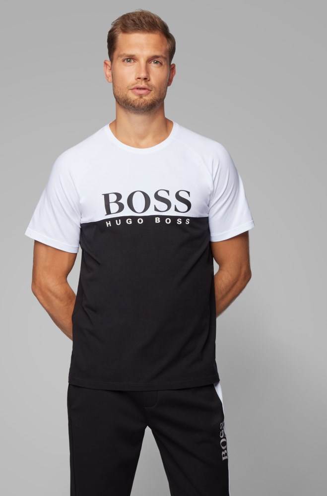 Hugo Boss Colour-block loungewear T-shirt Svarte | yxZH5pLr