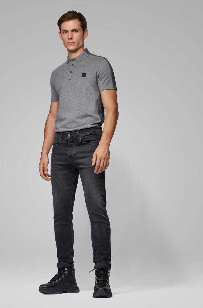 Hugo Boss Colour-block polo shirt Grå | 1dtAsNRq