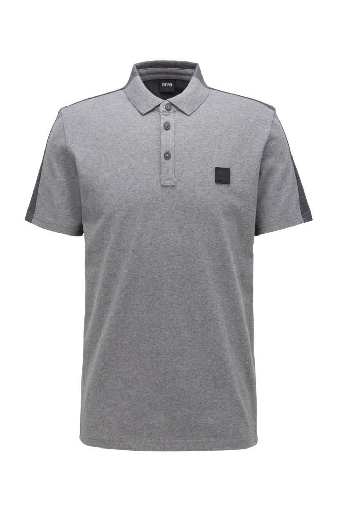 Hugo Boss Colour-block polo shirt Grå | 1dtAsNRq