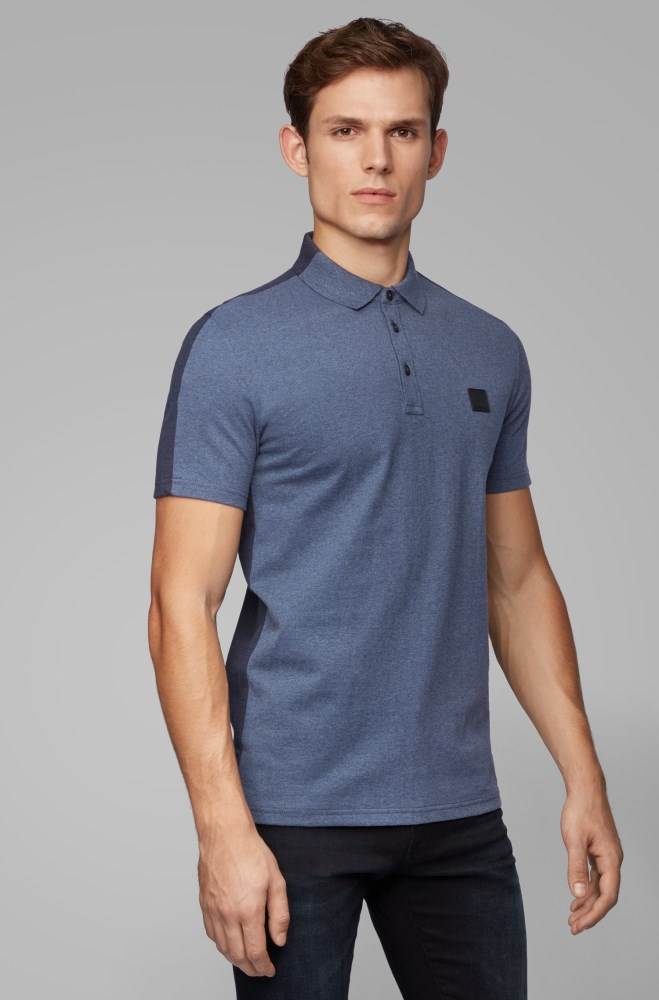 Hugo Boss Colour-block polo shirt Mørke Blå | Vbd7BIkg