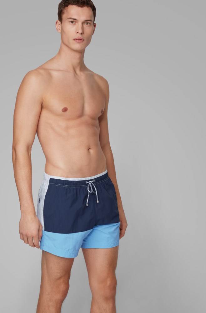 Hugo Boss Colour-block swim shorts Lyse Blå | 1E3W2TQl