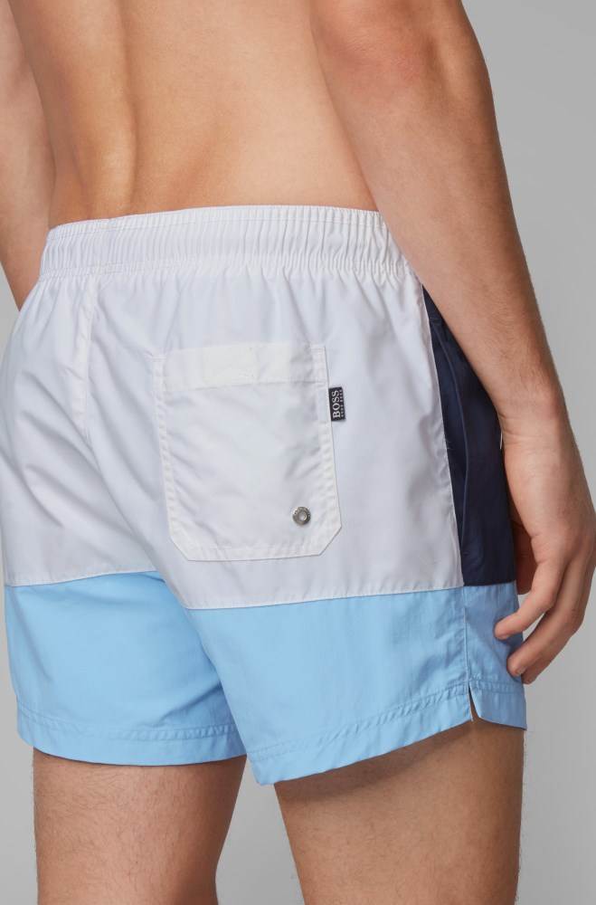 Hugo Boss Colour-block swim shorts Lyse Blå | 1E3W2TQl