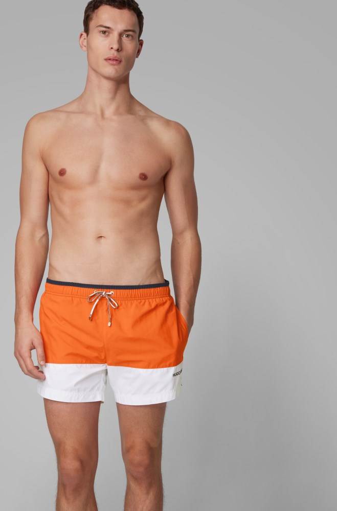 Hugo Boss Colour-block swim shorts Lyse Oransje | s6AQZwPf