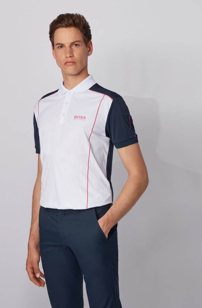 Hugo Boss Colour-blocked polo shirt Hvite | dwFfc4q5