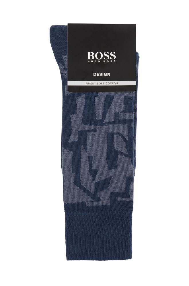 Hugo Boss Combed cotton-blend socks Mørke Blå | 32Jjf4yD