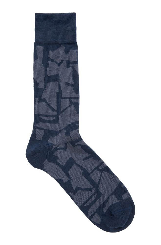 Hugo Boss Combed cotton-blend socks Mørke Blå | 32Jjf4yD