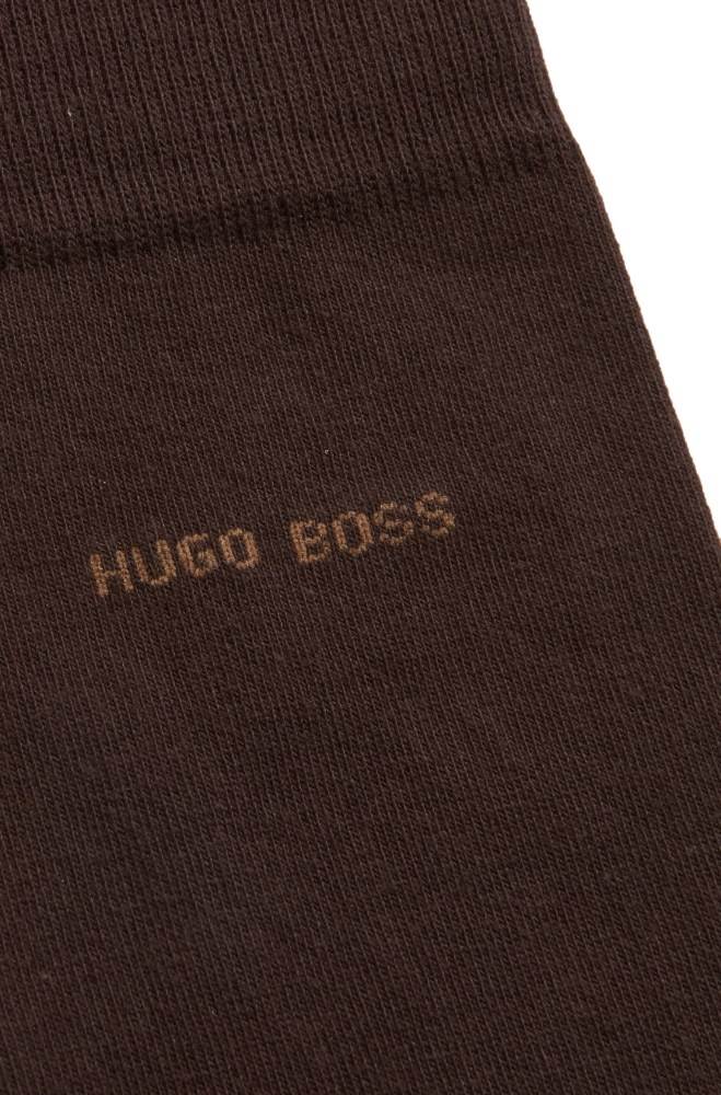 Hugo Boss Combed sustainable-cotton socks Mørke Brune | woTRL8F1