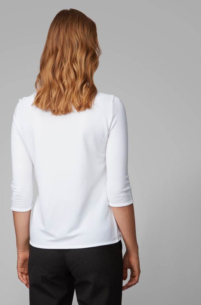 Hugo Boss Crepe jersey top Hvite | dddtzWSJ