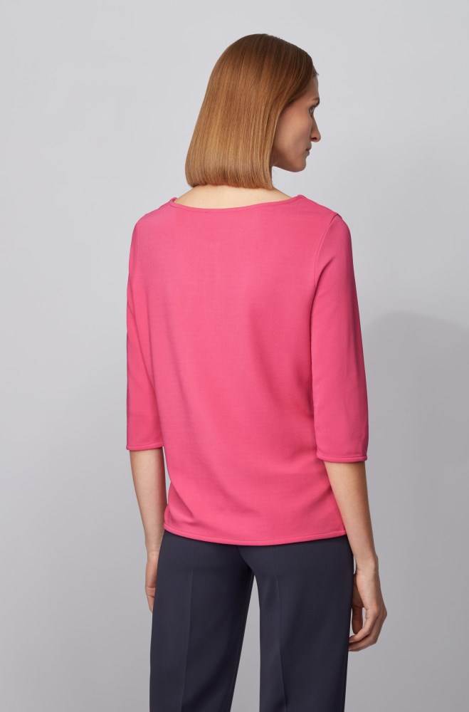 Hugo Boss Crepe jersey top Rosa | w0VQJV65