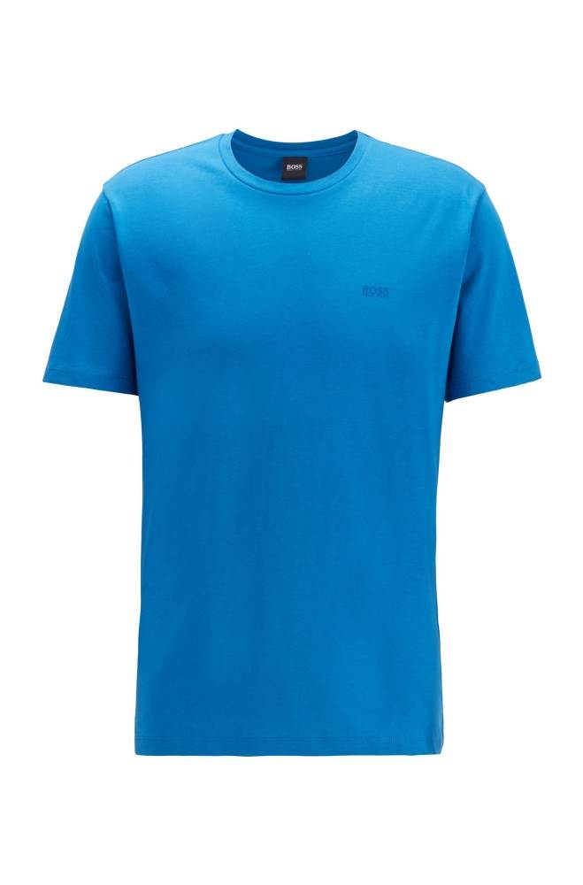 Hugo Boss Crew-neck T-shirt Blå | K9RnCqae