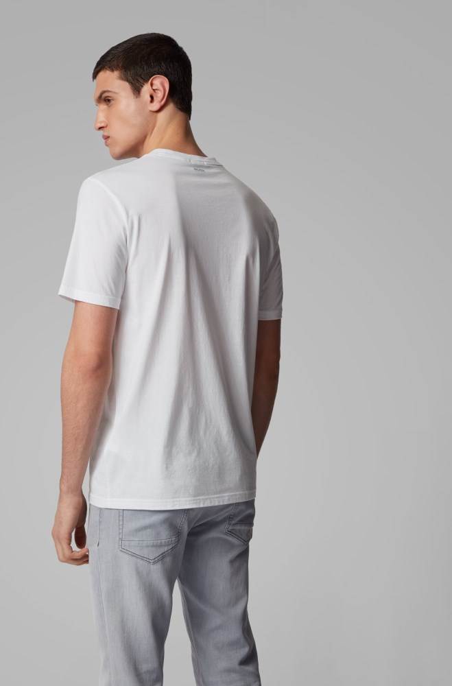 Hugo Boss Crew-neck T-shirt Hvite | 5sUh7T4d