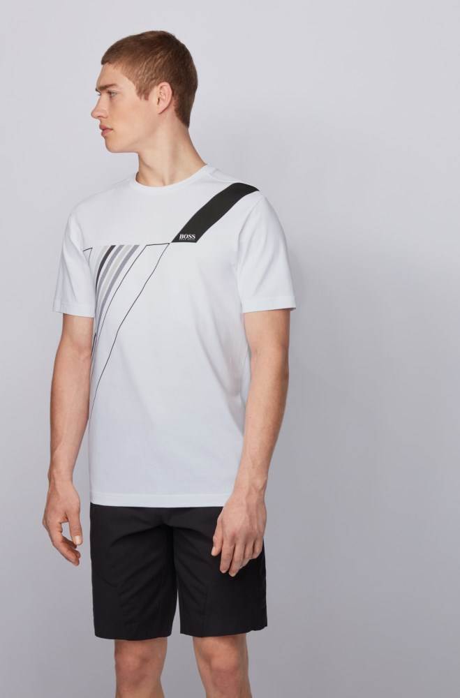 Hugo Boss Crew-neck T-shirt Hvite | 9todbbJF