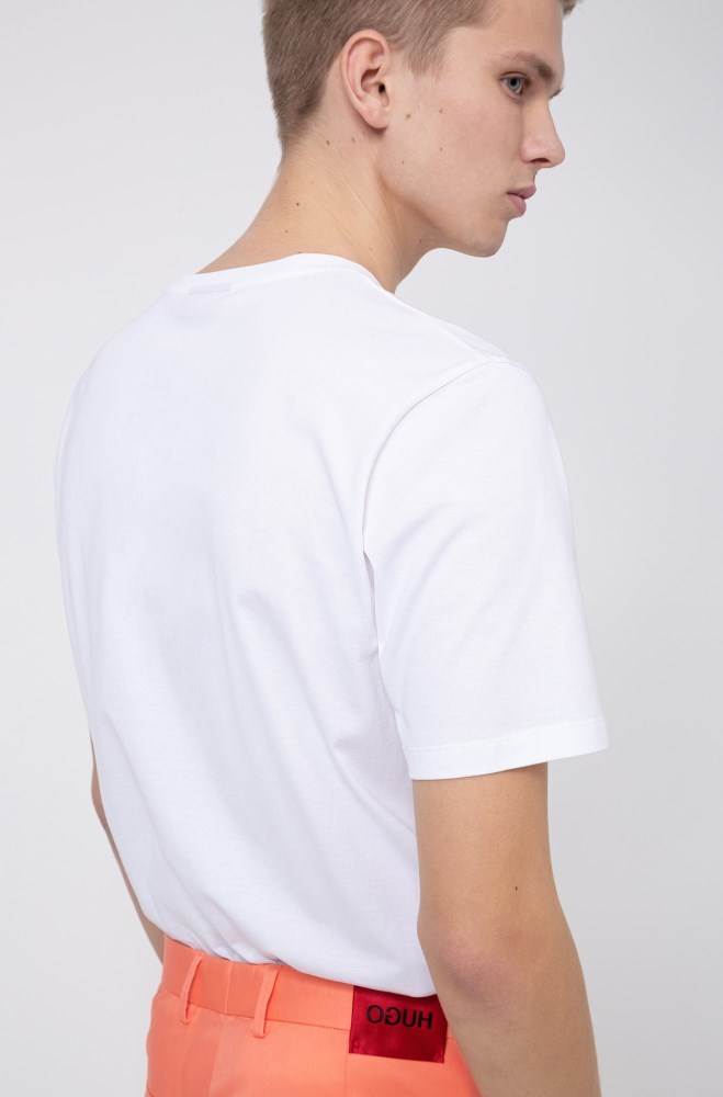 Hugo Boss Crew-neck T-shirt Hvite | SAaT8oqw