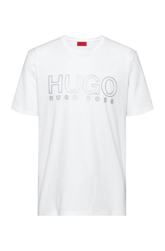 Hugo Boss Crew-neck T-shirt Hvite | SAaT8oqw