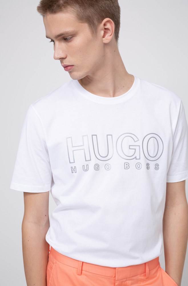 Hugo Boss Crew-neck T-shirt Hvite | SAaT8oqw