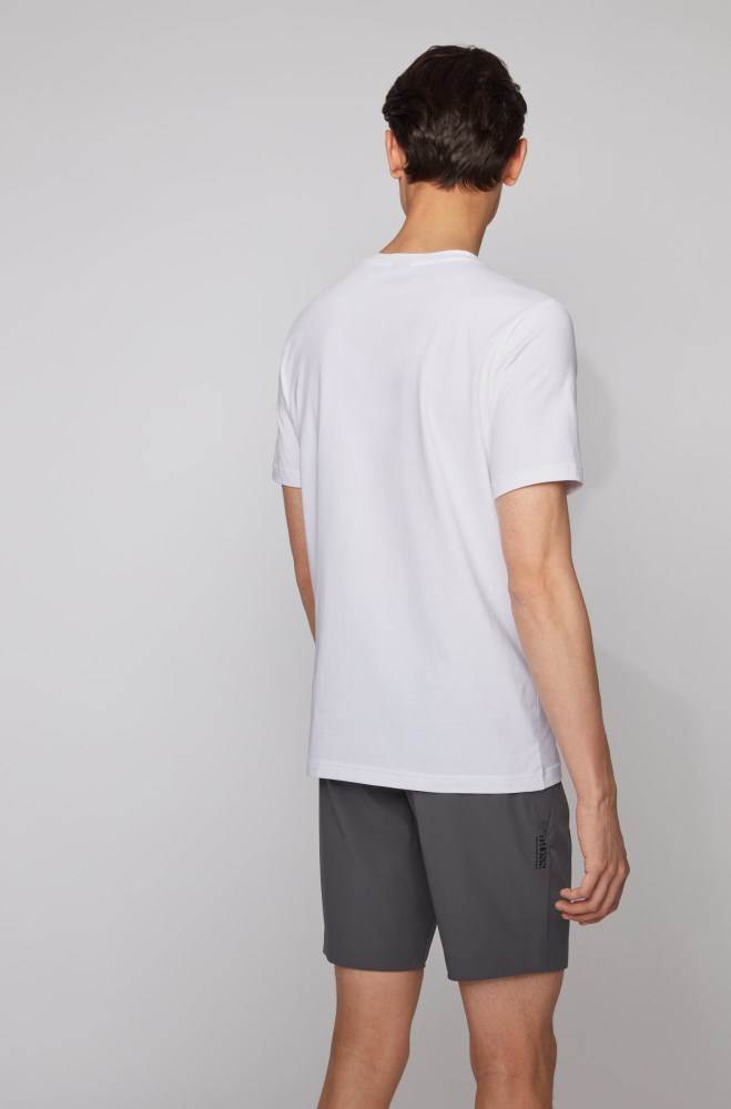 Hugo Boss Crew-neck T-shirt Hvite | TPeeh4dR